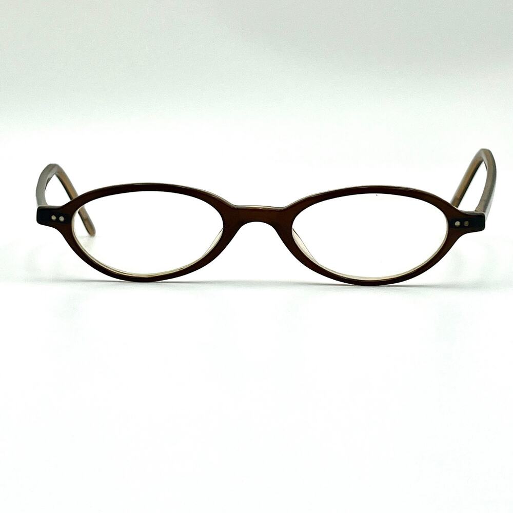 Vintage 90s Emporio Armani 583 312 Eyeglasses Frames Brown Oval Italy 45-18-135